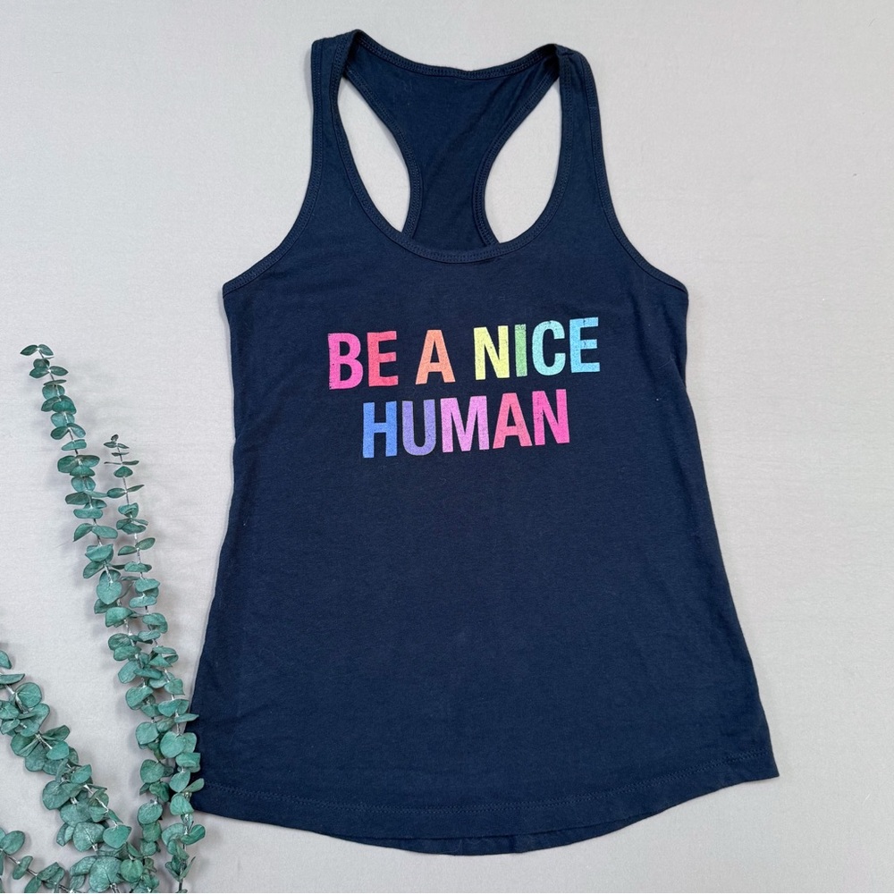 Navy blue graphic tank top, S.
